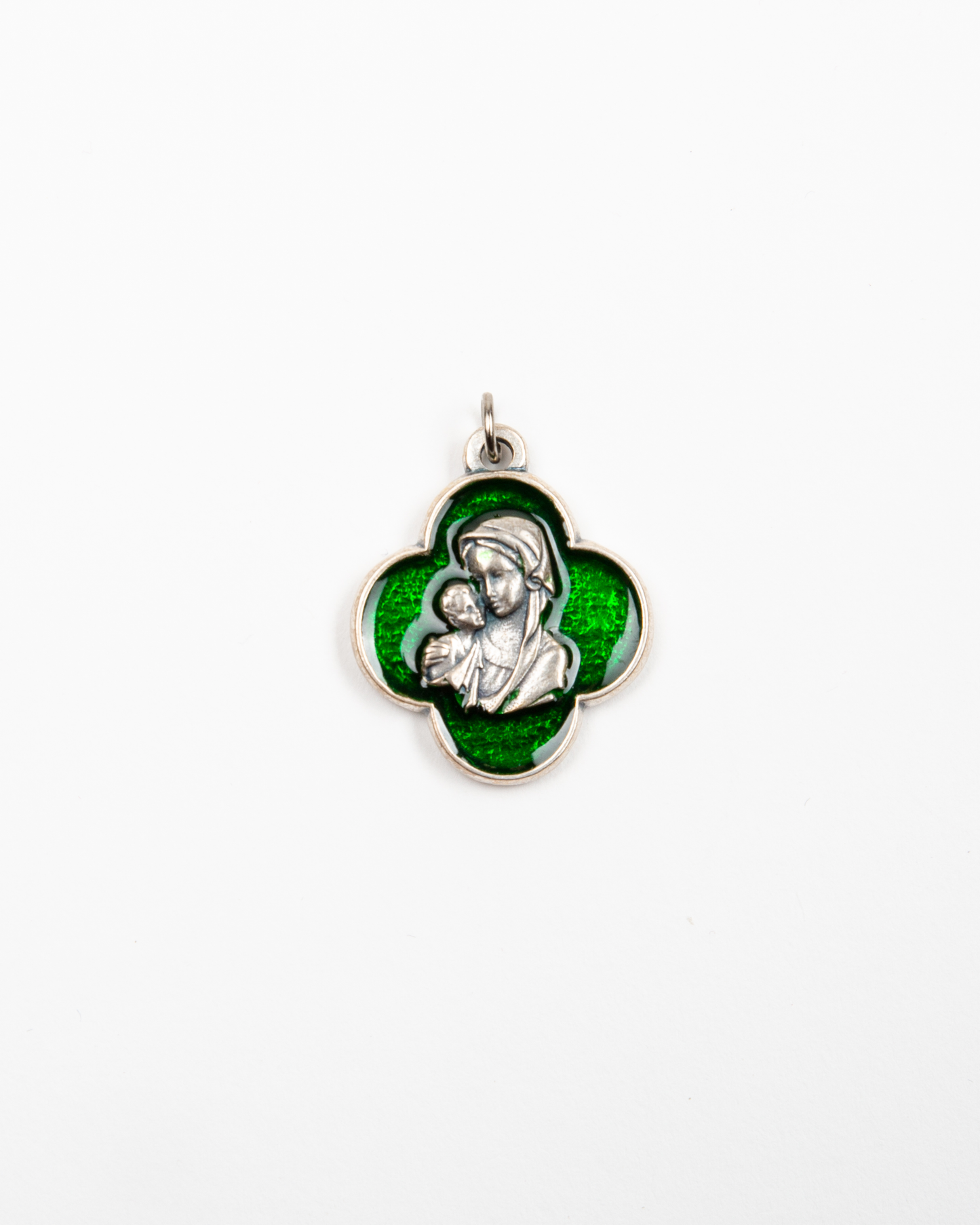 Medalla Virgen María verde