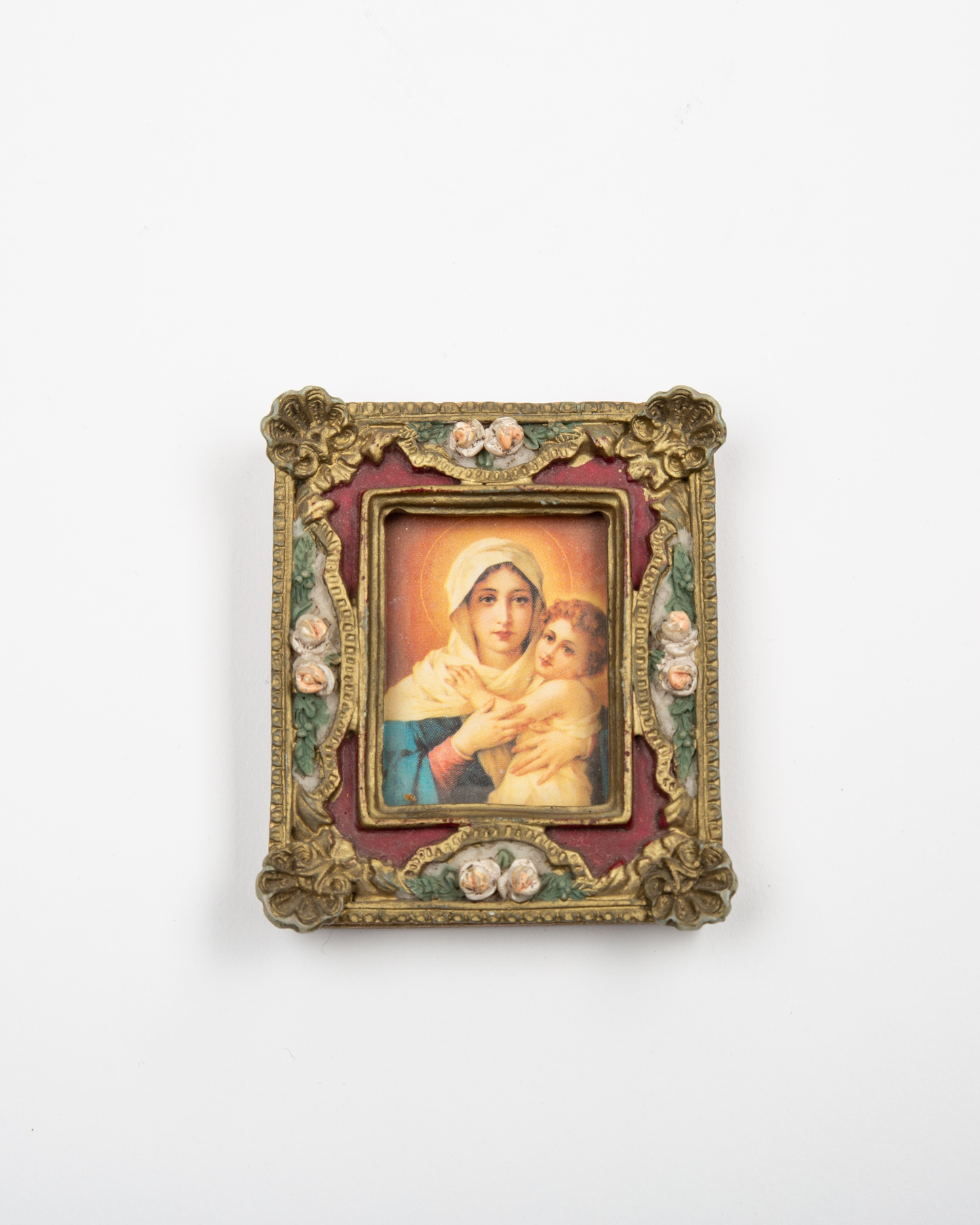 Cuadrito Mater enmarcada con flores