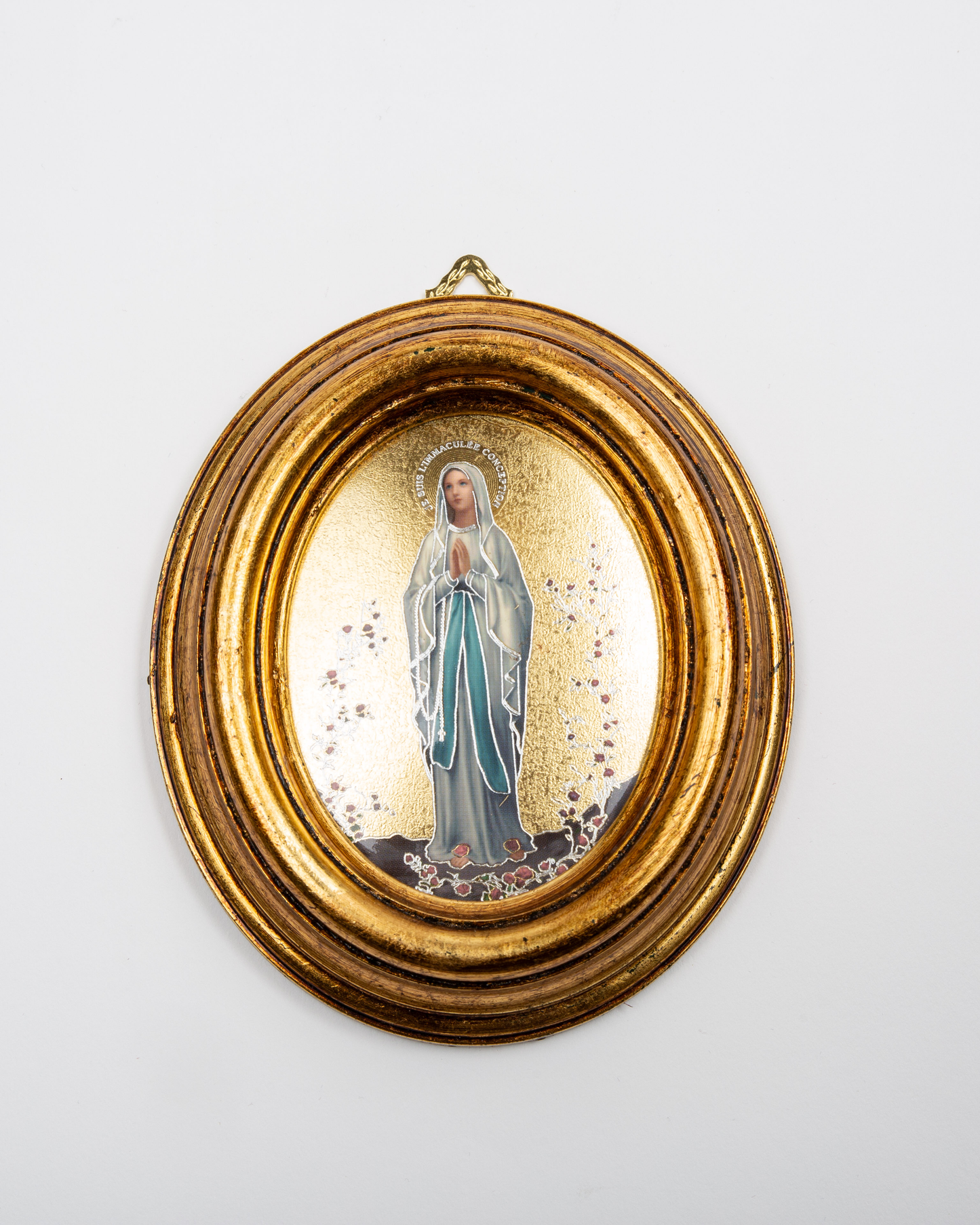 Cuadrito ovalado Virgen María para colgar