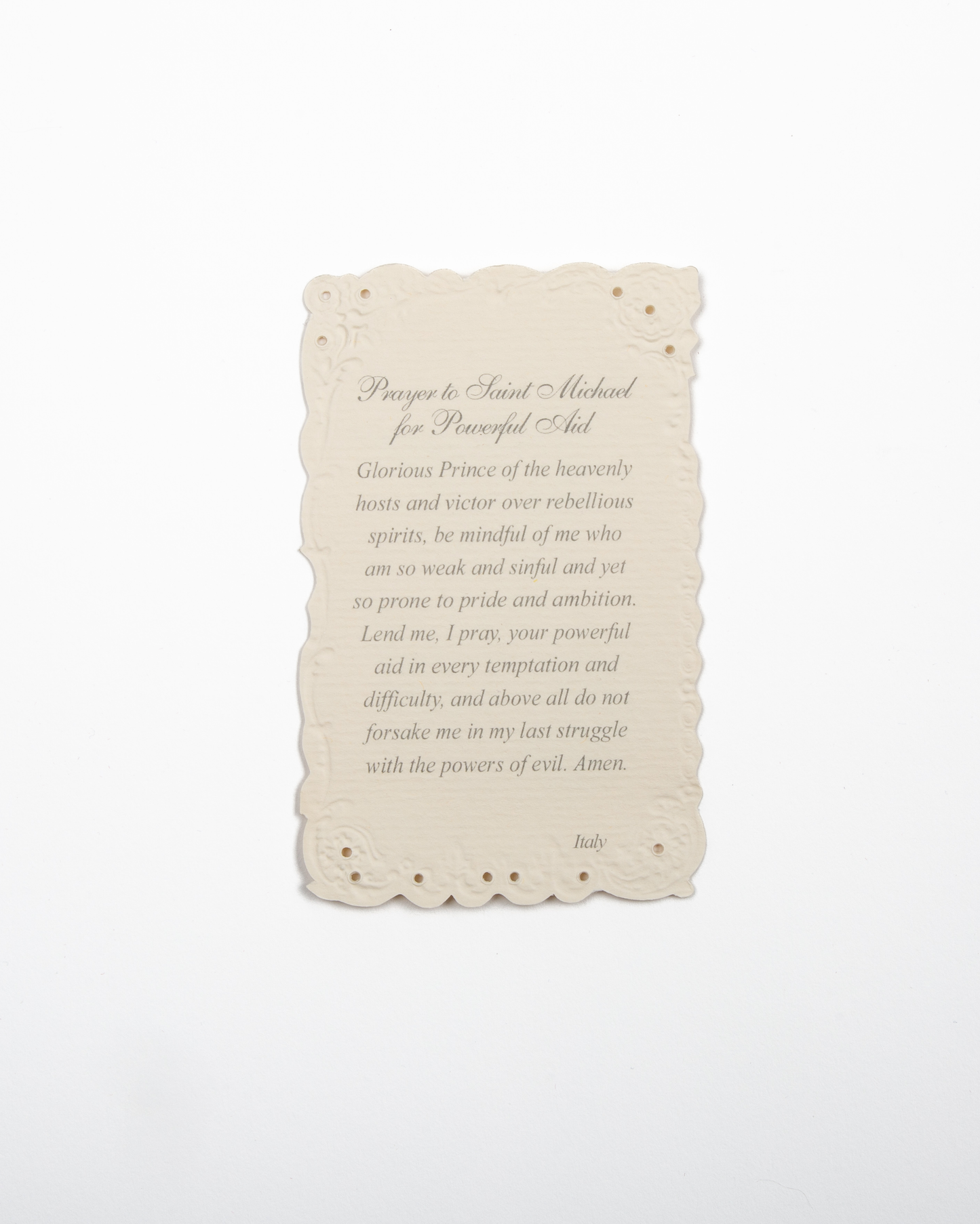 Estampa San Miguel Arcangel con oración