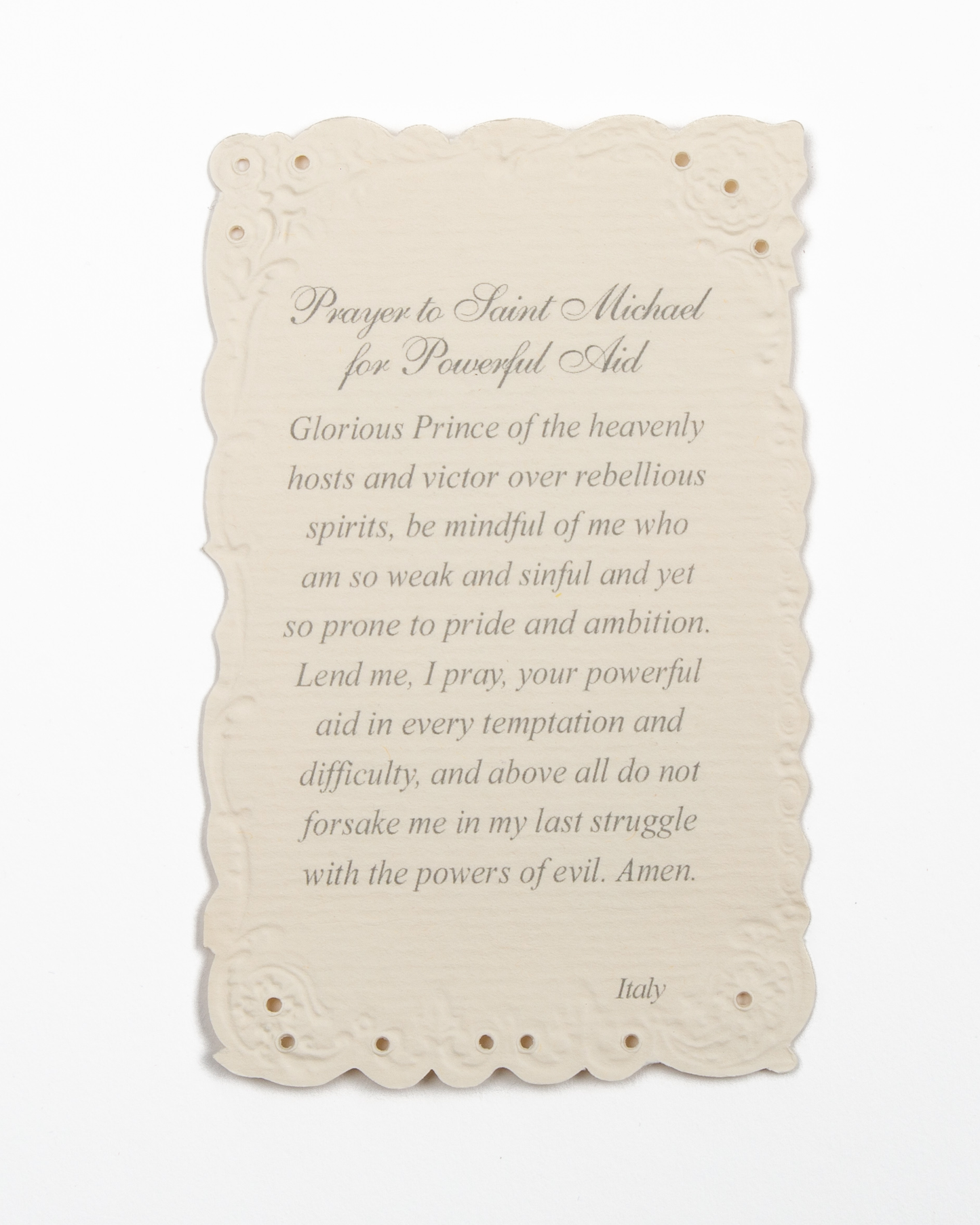 Estampa San Miguel Arcangel con oración
