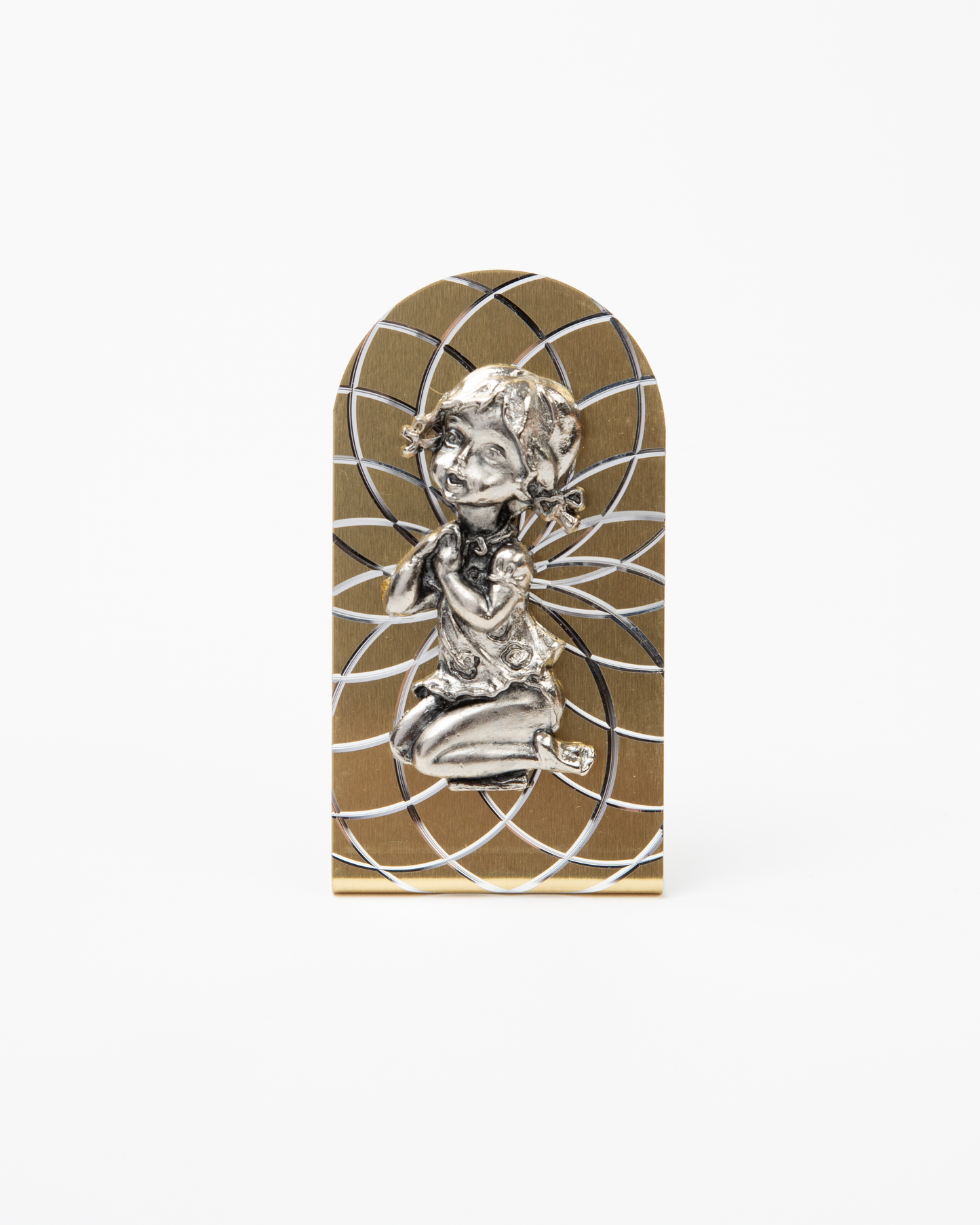 Figura metálica niñita y niñito