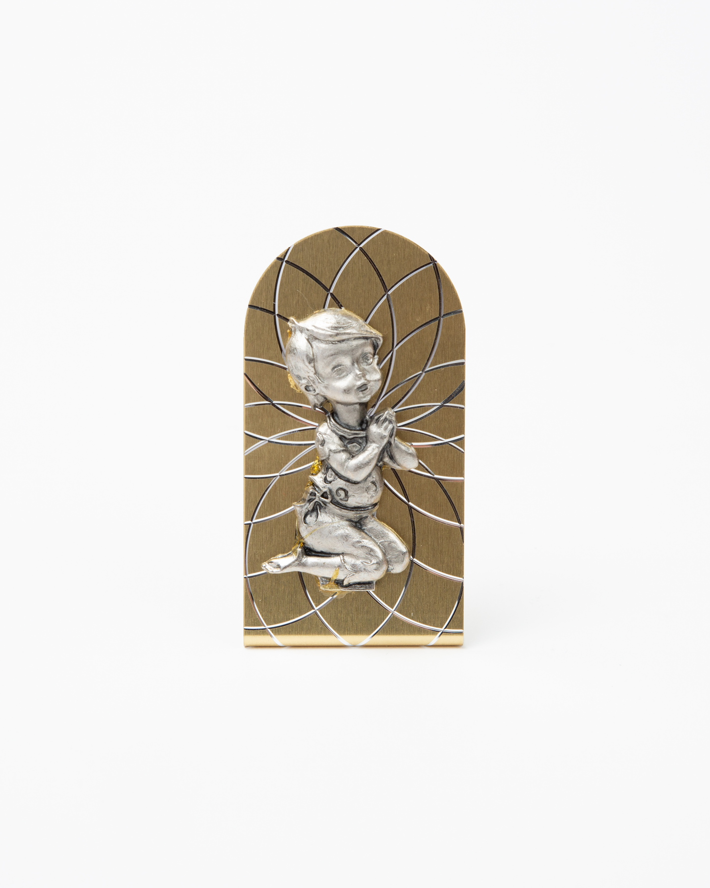 Figura metálica niñita y niñito